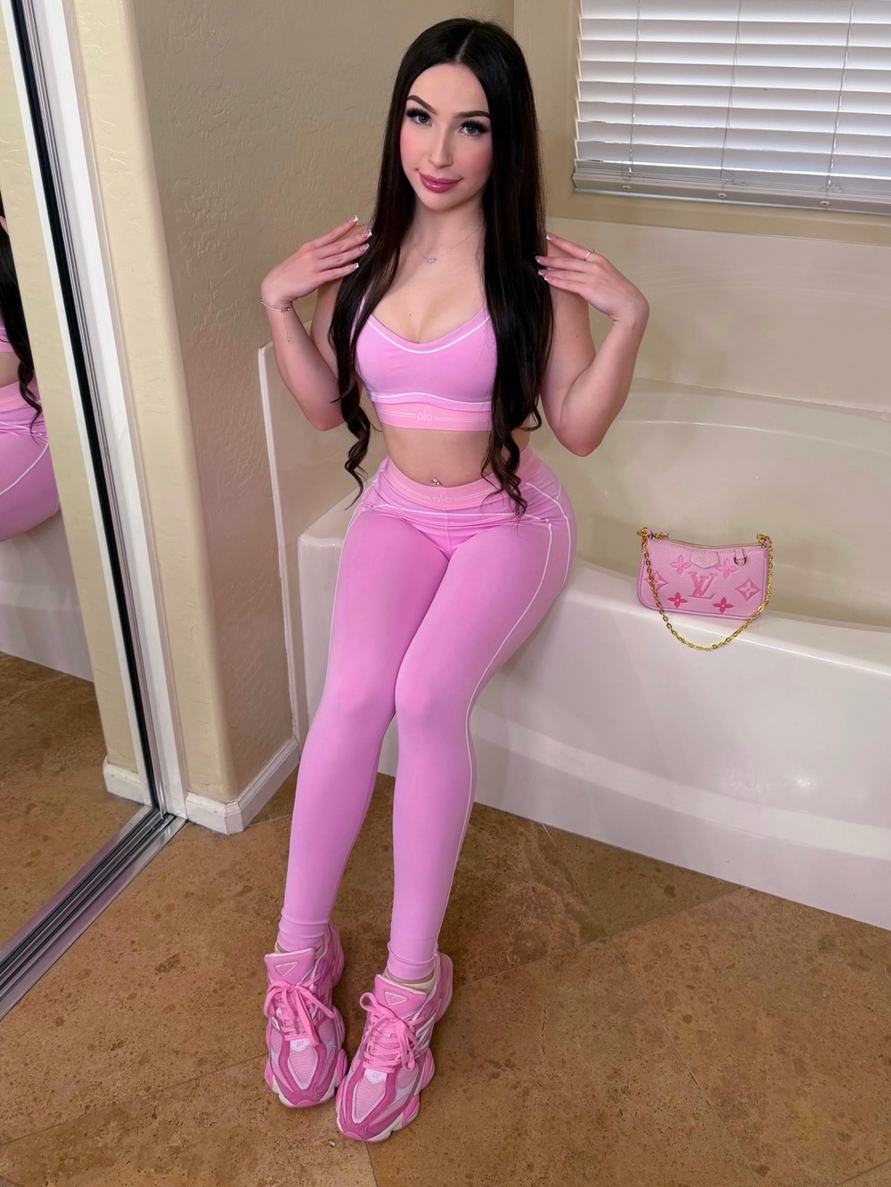 ALO Leggings Set Pink